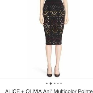 Alice and Olivia Ani multicolor pointelle skirt